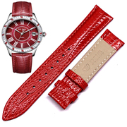 天王表LS5867橘红色真皮配件表带LS5788女款手表牛皮表带