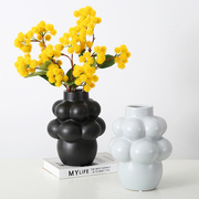现代简约葡萄形陶瓷花瓶，家居样板房摆设样板间，展厅摆件软装饰品