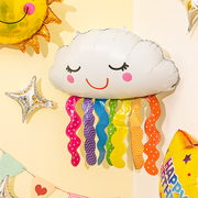 卡通太阳花彩虹云朵气球幼儿园，装饰男女孩宝宝，生日派对场景布置
