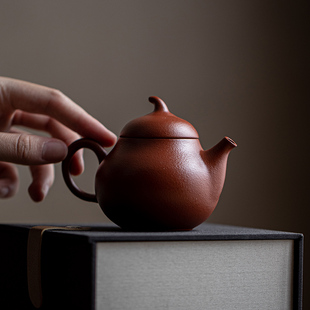 朱泥梨壶紫砂壶套装纯手工，宜兴大红袍茶壶茶具，手拉壶泡茶西施单壶