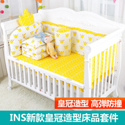儿童床护围纯棉婴儿小床围栏棉防撞床围条宝宝床上用品床品可拆洗