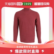 香港直邮armanicollezioni男士，枣红色多材质高领，长袖t恤衫scm1