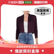 calvinklein女式针织，短款开衫毛衣，-紫红色美国奥莱直发