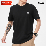 MLB短袖男装半袖2024夏季运动服休闲训练上衣黑色透气跑步T恤