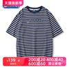 商场同款OD 海军蓝条纹logo棉感短袖T恤男女 OFDTC21139-D