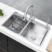 sus304不锈钢水槽双槽大号，厨房加厚洗菜盆手工洗碗水池台下盆家用