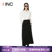 haizhenwang设计师品牌iinc23aw摩利亚中长黑色百褶裙女