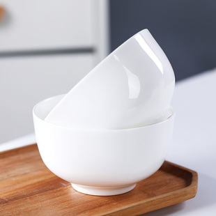 景德镇碗骨瓷白色家用饭碗单个套装陶瓷面碗汤碗5英寸米饭碗家用