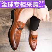 日本tv韩版潮流商务休闲皮鞋，男真牛皮漆皮亮面英伦发型师潮鞋