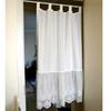 法式高级蕾丝白色镂空棉布，刺绣花纹荷叶边门，帘子布艺隔断帘装饰