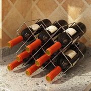 红酒架格子葡萄酒展示架菱形酒柜酒瓶摆件铁艺创意欧式家用客厅菱