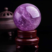《紫气东来》天然巴西紫水晶球摆件招财家居，办公室装饰品原石