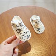 夏季婴儿凉鞋0-6-12月婴幼儿布鞋，一岁女宝宝，学步鞋软底步前鞋防掉