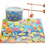 木质磁性婴儿童钓鱼玩具套装，1一3周岁2半小男孩子，女孩宝宝益智力