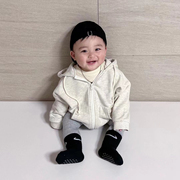 韩版童装ins春秋男女小童，长袖休闲舒适连帽拉链，卫衣外套宝宝童装
