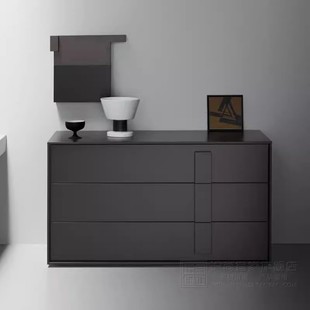 创意简约现代灰色时尚储物柜大小户型卧室客厅黑白色烤漆斗柜定制