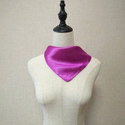 紫色丝巾纯色小方巾秋冬男女，围巾酒店银行护士职业装丝巾手腕围巾