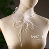 个性白色蕾丝蝴蝶羽毛制造颈链法式浪漫礼服，项链影楼写真颈链