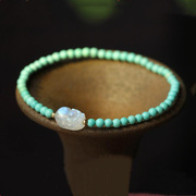 手链绿松石手串项链女链锁骨，设计珍珠原矿，佛珠款时尚饰品韩国