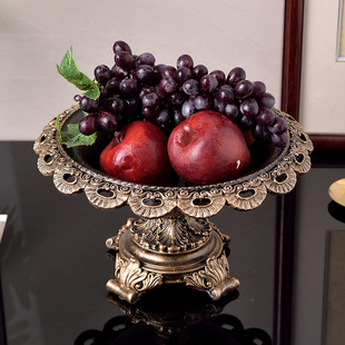 创意客厅复古欧式水果盘轻奢高档家用大号美式树脂商用果盆果碗