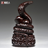 黑檀木雕十二生肖蛇摆件动物实木雕刻家居客厅办公装饰红木工艺品