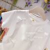 A393韩系童装女童蝴蝶结T恤上衣夏季甜美洋气纯色百搭短袖T恤