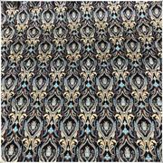 黑色底桑蚕丝真丝布料19姆米喷绘印花弹力缎丝绸中国风服装面料