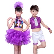 六一儿童演出服装女童现代爵士，舞蹈服幼儿园，走秀蓬蓬裙亮片表演夏