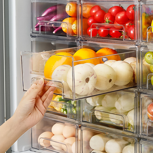 厨房冰箱收纳盒抽屉透明蔬菜，鸡蛋水果储物盒整理神器食品级保鲜盒