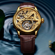 镂空士手表皮带瑞士龙纹机械表手表品牌防水男时尚