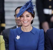 朵拉瑞*克莱因，蓝凯特王妃同款蓝色时尚，修身优雅连衣裙