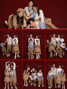 一家四口亲子装家庭装全家福母女韩版洋气摄影服装影楼拍照主题衣