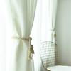 窗纱帘布料客厅卧室餐厅阳台遮光纱，窗帘成品简约现代棉质高档细条