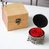 跨境永生花礼盒玫瑰，属首饰盒母亲节情人节，礼物圆形铁盒