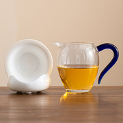 公道杯玻璃加厚分茶器，带过滤网耐热泡茶茶具日式茶海公杯茶漏套装