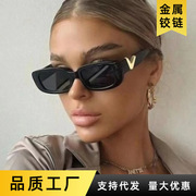 欧美跨境太阳镜v小框方形潮流时尚墨镜女士复古街拍糖果色墨镜ins