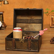 复古木质带锁木盒小木箱首饰化妆品储物盒收藏收纳盒钥匙密码盒子