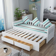 实木沙发床多功能可折叠推拉单人1.2双人1.5米小户型客厅坐卧两用