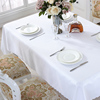 纯色长方形会议桌布白色，桌布布艺定制地推台布酒店，餐厅饭店圆桌布