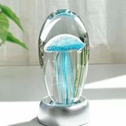 琉璃工艺品摆件水晶玻璃家居装饰品水晶球创意水母夜光灯琉璃球