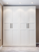 衣柜现代简约家用卧室白色，柜子实木质，2024六门成品大衣橱