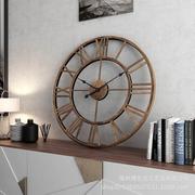 美式挂表复古罗马钟表简约客厅静音时钟创意装饰铁艺挂钟工厂