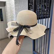 沙滩帽夏季大檐可折叠波浪边草帽户外防晒遮阳帽太阳帽子女