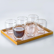 双层隔热玻璃杯套装透明加厚防家用啡泡茶杯家用客厅，简约喝水杯子