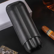 雪茄皮套皮质2支装雪茄，保湿皮套黑色旅行雪茄，保湿管便携雪茄烟盒