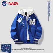 NASA联名外套男士春秋季冲锋衣春款夹克潮牌春装上衣克莱因蓝男装