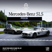 1 64车模TimeMirco Benz奔驰SLS跑车星星涂装仿真合金小汽车模型
