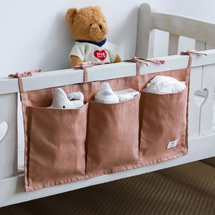 婴儿围栏床边收纳挂袋宝宝床头收纳袋尿布尿片尿不湿玩具储物袋