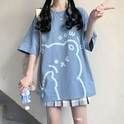 日系软妹短袖T恤女夏季学生ins韩版潮宽松可爱炸街学院风百搭上衣