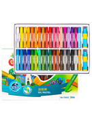 得力油画棒彩绘棒幼儿园旋转蜡笔24色36色安全画笔12色儿童学生用